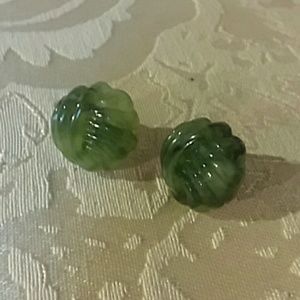 80's Jade Tone Clip Earrings